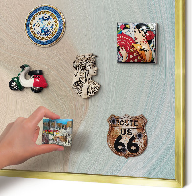 Magnetic board for magnets in a gold frame Pastel swirl