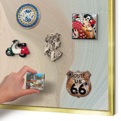 Magnetic board for magnets in a gold frame Pastel swirl