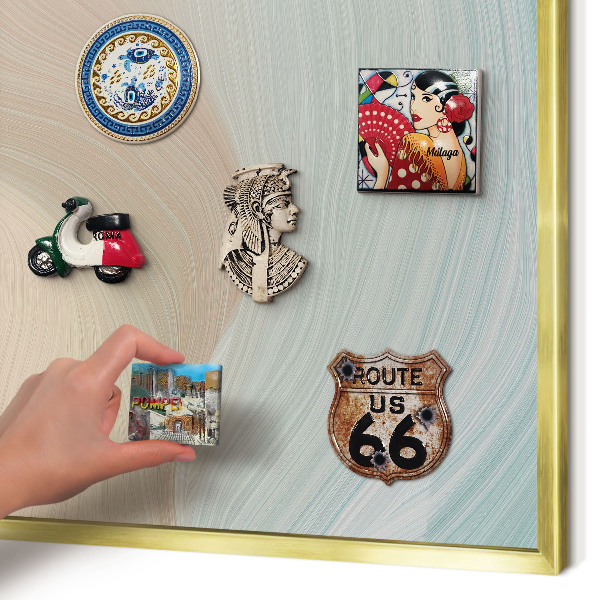Magnetic board for magnets in a gold frame Pastel swirl
