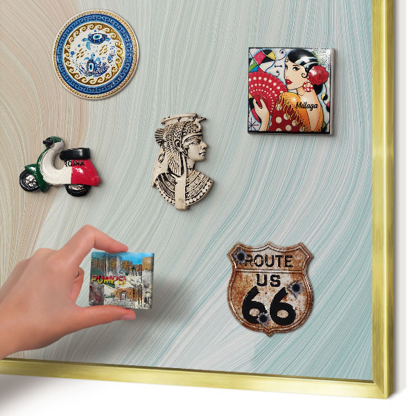 Magnetic board for magnets in a gold frame Pastel swirl