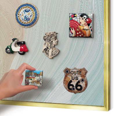 Magnetic board for magnets in a gold frame Pastel swirl