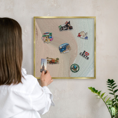 Magnetic board for magnets in a gold frame Pastel swirl
