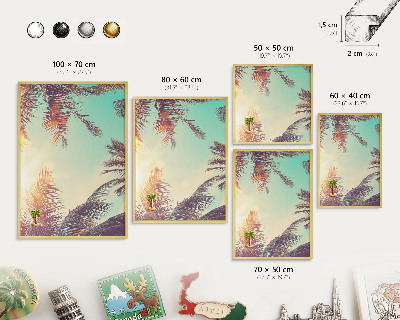 Magnetic board for magnets in a gold frame Tropical paradise