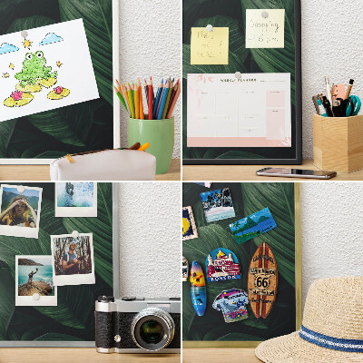 Metal magnet board with a gold frame The greenery of nature