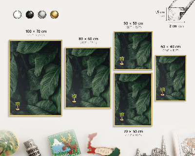 Metal magnet board with a gold frame The greenery of nature