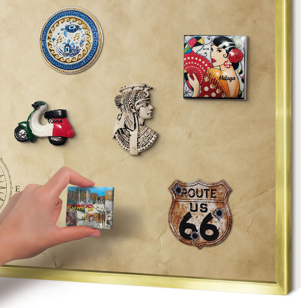 Magnetic board for magnets in a gold frame Wind rose