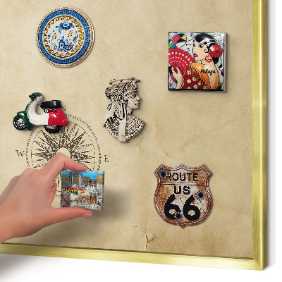 Magnetic board for magnets in a gold frame Wind rose