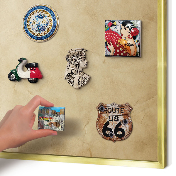 Magnetic board for magnets in a gold frame Wind rose