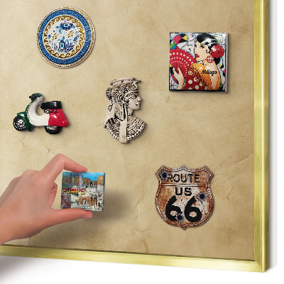 Magnetic board for magnets in a gold frame Wind rose