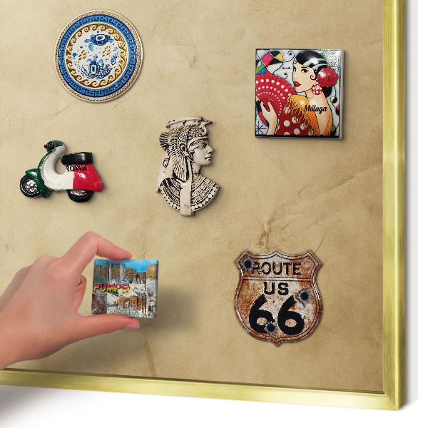Magnetic board for magnets in a gold frame Wind rose