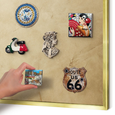 Magnetic board for magnets in a gold frame Wind rose