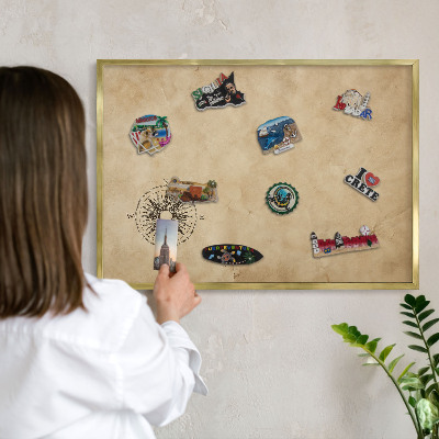 Magnetic board for magnets in a gold frame Wind rose