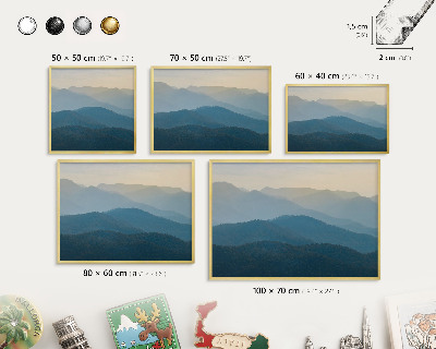 Magnetic board for magnets in a gold frame Mountain views