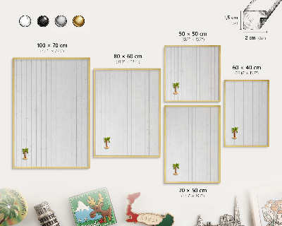Magnetic board for magnets in a gold frame White boards