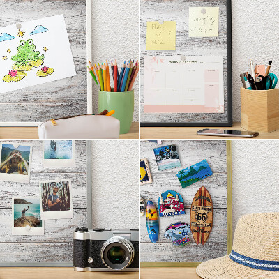 Magnetic board for magnets in a gold frame Rustic wood