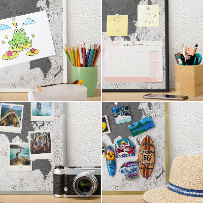 Magnetic board for magnets in a gold frame World map