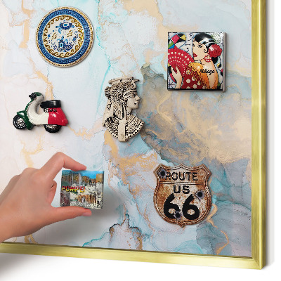 Magnetic board for magnets in a gold frame Pastel forms