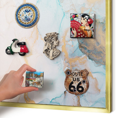 Magnetic board for magnets in a gold frame Pastel forms