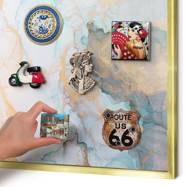 Magnetic board for magnets in a gold frame Pastel forms