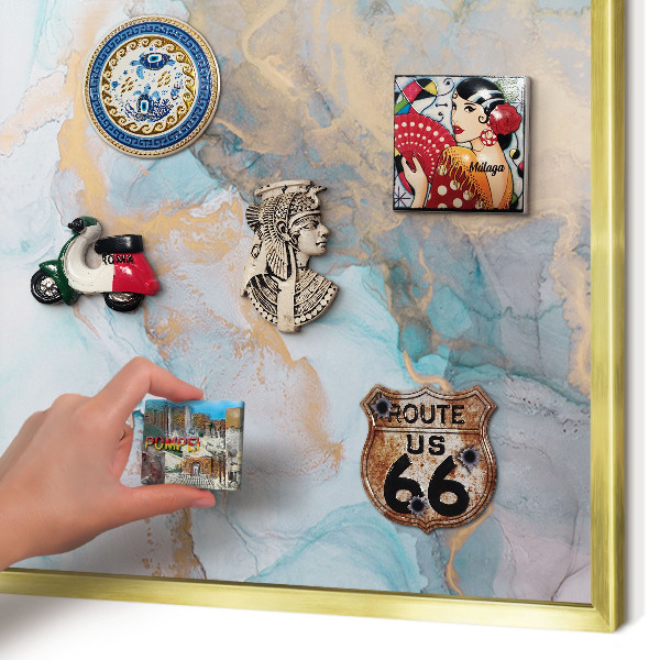 Magnetic board for magnets in a gold frame Pastel forms