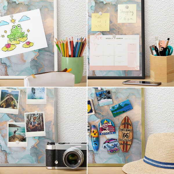 Magnetic board for magnets in a gold frame Pastel forms