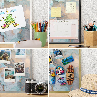 Magnetic board for magnets in a gold frame Pastel forms