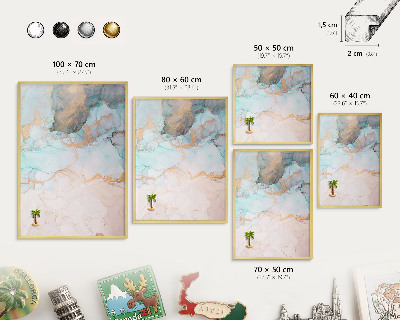 Magnetic board for magnets in a gold frame Pastel forms
