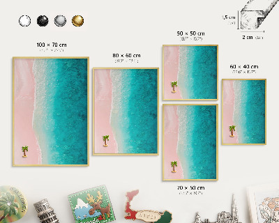 Metal magnet board with a gold frame Summer relaxation
