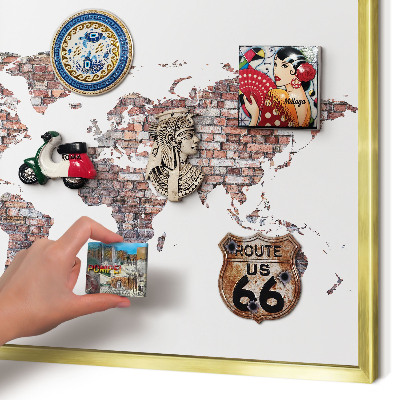 Magnetic board for magnets in a gold frame Brick world