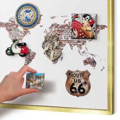 Magnetic board for magnets in a gold frame Brick world