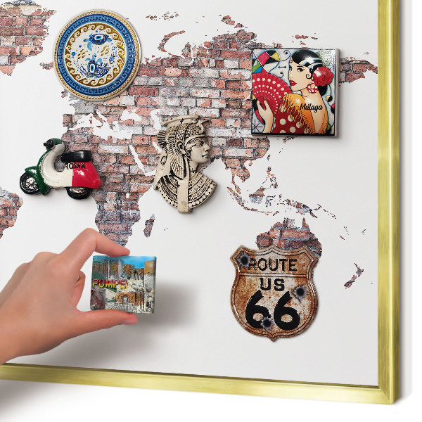 Magnetic board for magnets in a gold frame Brick world