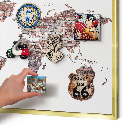 Magnetic board for magnets in a gold frame Brick world