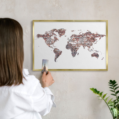 Magnetic board for magnets in a gold frame Brick world