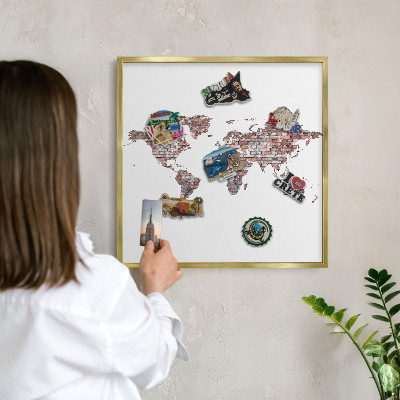 Magnetic board for magnets in a gold frame Brick world