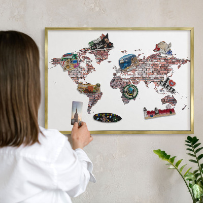 Magnetic board for magnets in a gold frame Brick world