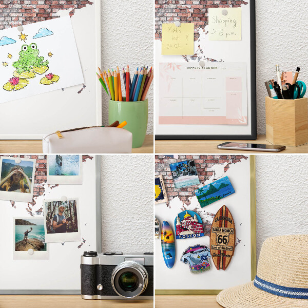 Magnetic board for magnets in a gold frame Brick world