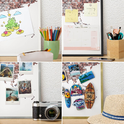 Magnetic board for magnets in a gold frame Brick world