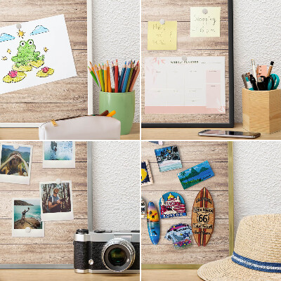 Metal magnet board with a gold frame Wooden boards