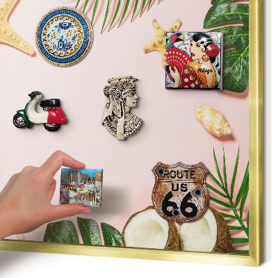 Magnetic board for magnets in a gold frame Tropical vacation