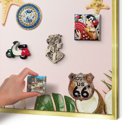 Magnetic board for magnets in a gold frame Tropical vacation