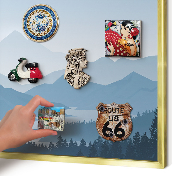 Magnetic board for magnets in a gold frame Mountain harmony