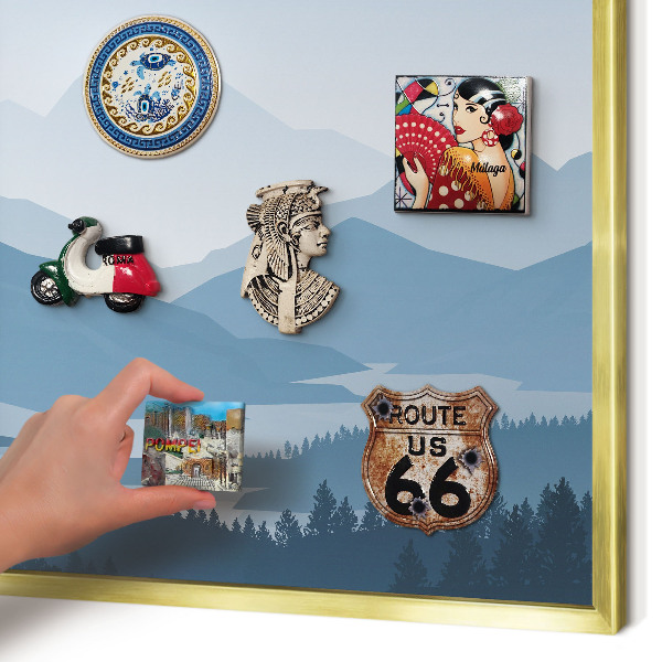Magnetic board for magnets in a gold frame Mountain harmony