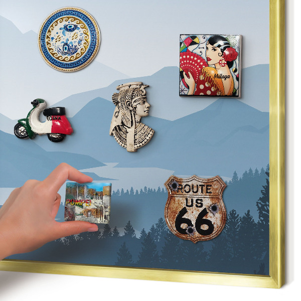 Magnetic board for magnets in a gold frame Mountain harmony