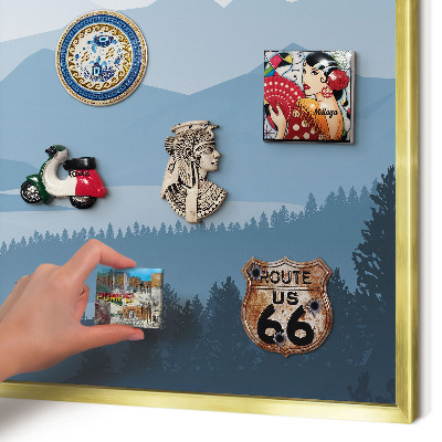 Magnetic board for magnets in a gold frame Mountain harmony