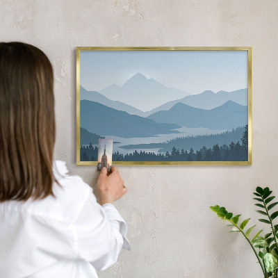 Magnetic board for magnets in a gold frame Mountain harmony