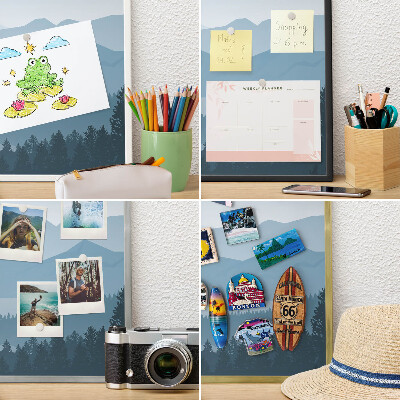 Magnetic board for magnets in a gold frame Mountain harmony