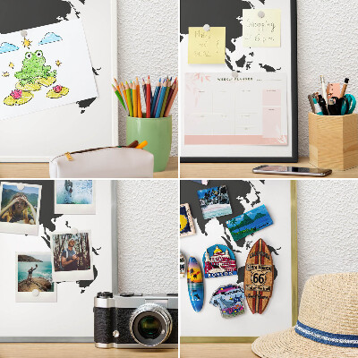 Magnetic board for magnets in a gold frame World map