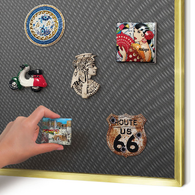 Magnetic board for magnets in a gold frame Geometric texture