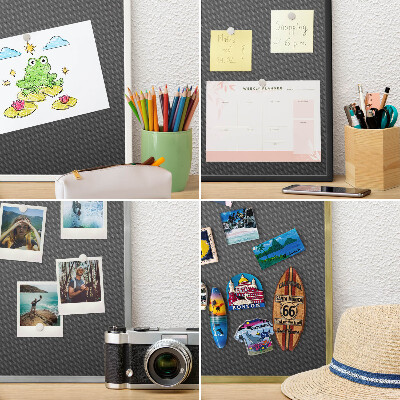 Magnetic board for magnets in a gold frame Geometric texture