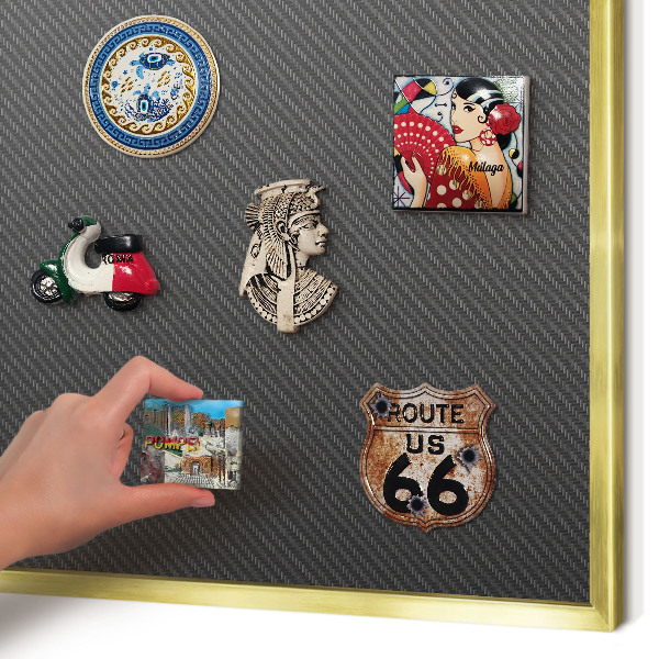 Magnetic board for magnets in a gold frame Geometric texture